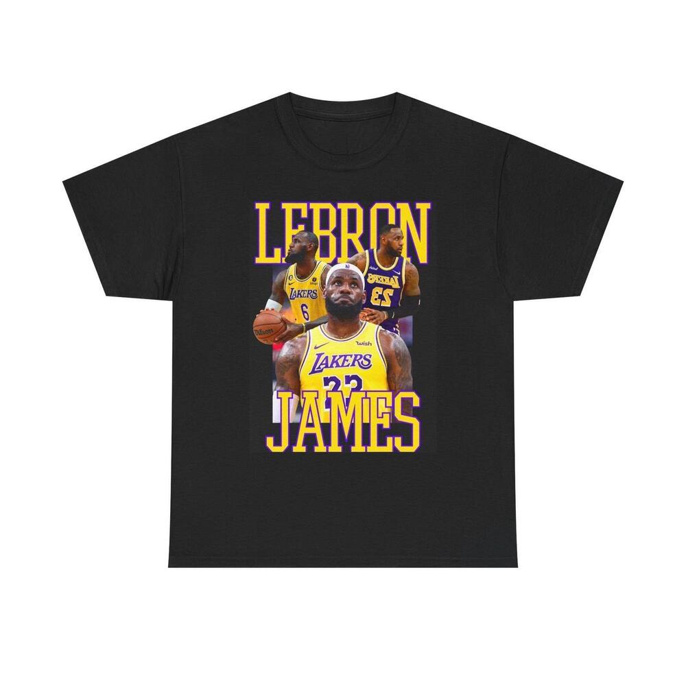 Lebron James Graphic T Shirt Retro Basketball Unisex Heavy Cotton Tee